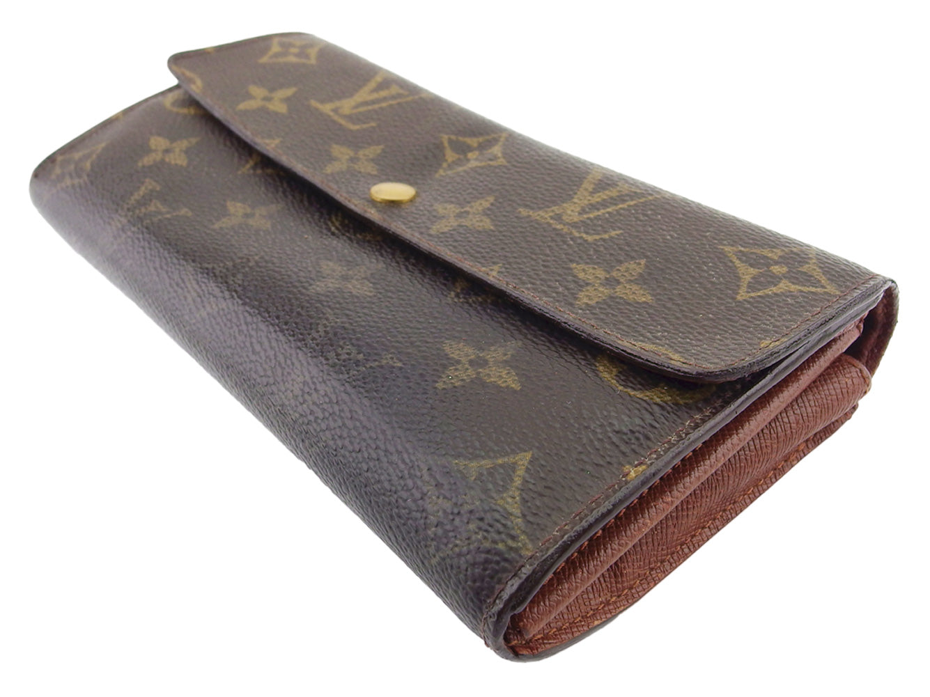 LOUIS VUITTON Long Wallet Purse M61726 Brown beige Pochette Porto MonÃ©credi