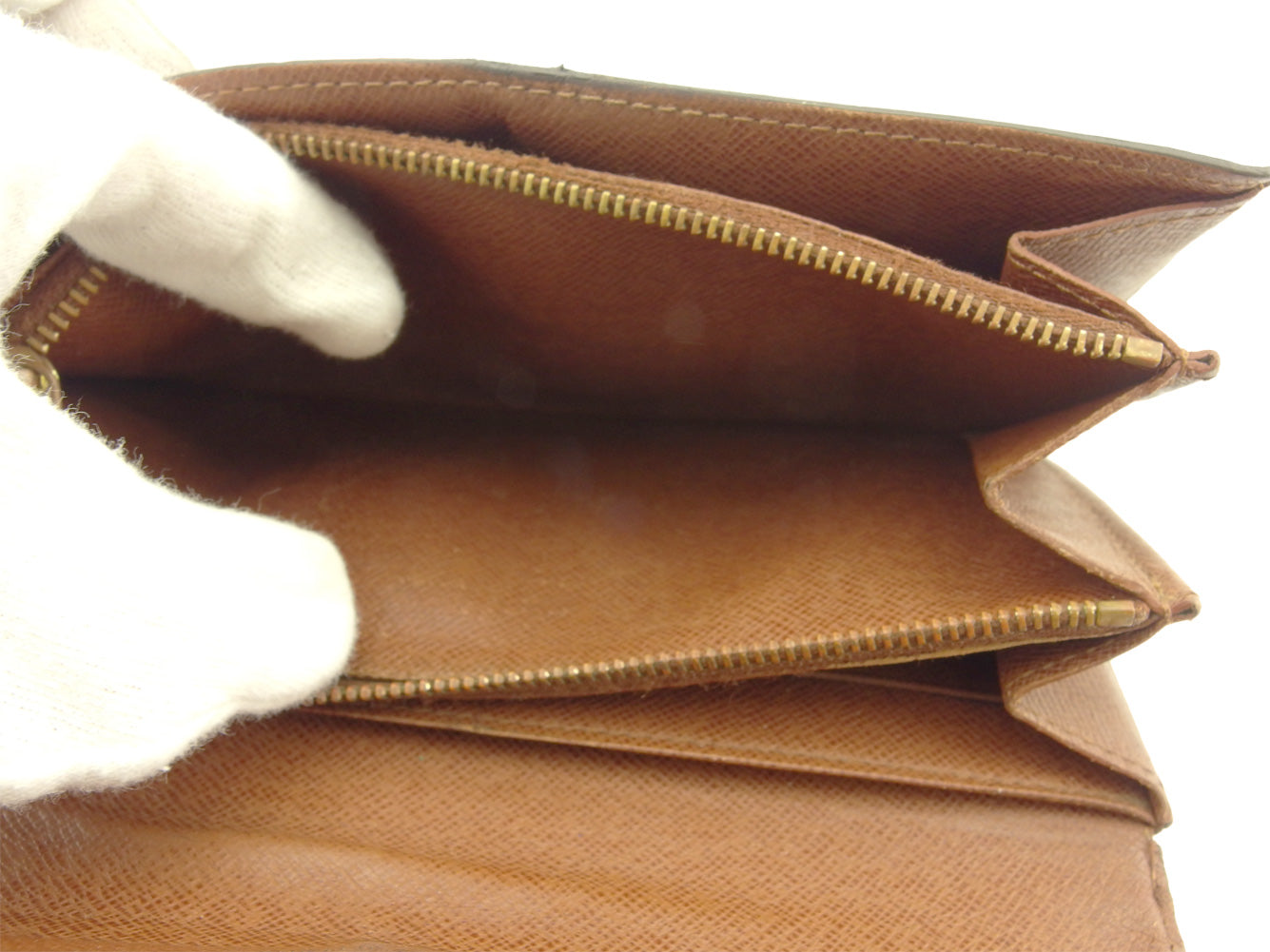 LOUIS VUITTON Long Wallet Purse M61726 Brown beige Pochette Porto MonÃ©credi