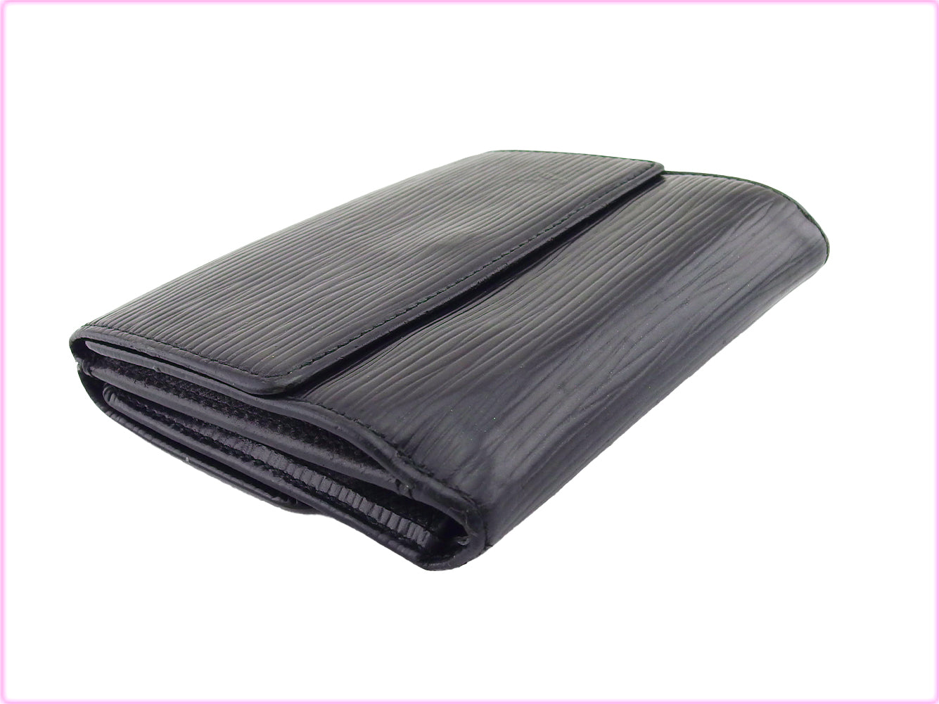 LOUIS VUITTON Bifold Wallet M63482 black Porte Monnaie Billets Cartes Credit