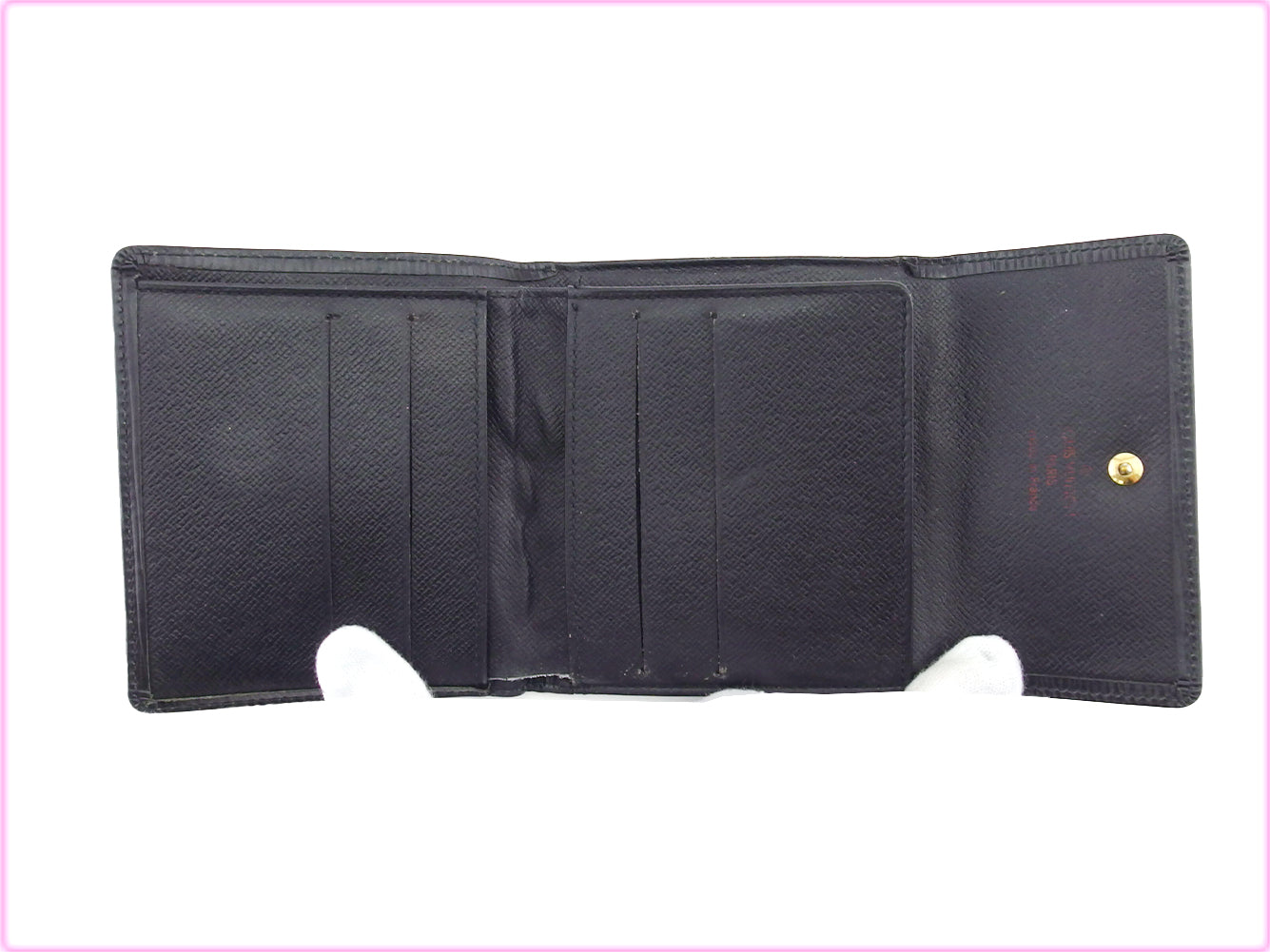 LOUIS VUITTON Bifold Wallet M63482 black Porte Monnaie Billets Cartes Credit