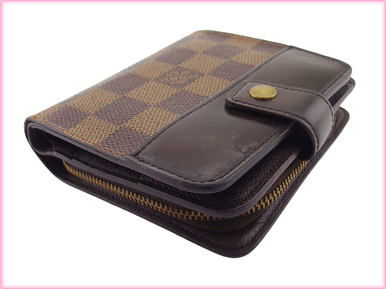 LOUIS VUITTON Bifold Wallet N61668 Brown beige Compact zip