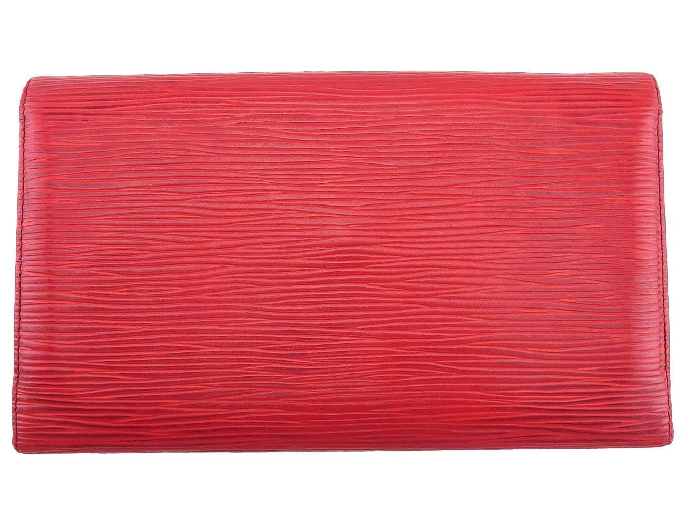 LOUIS VUITTON Tri-fold wallet Red Porte Tresor International