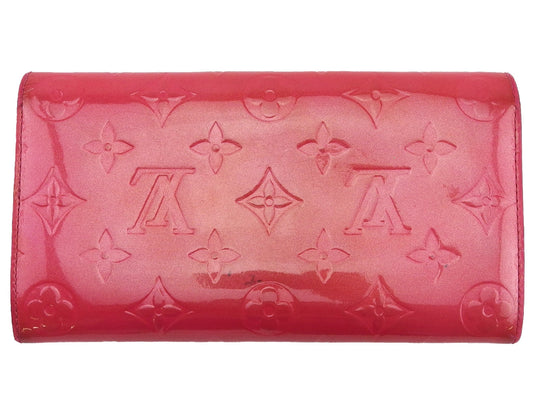 LOUIS VUITTON Long Wallet Purse Red Portefeuille Sara