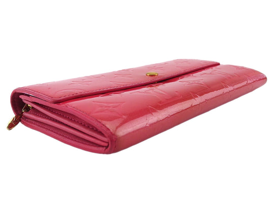 LOUIS VUITTON Long Wallet Purse Red Portefeuille Sara