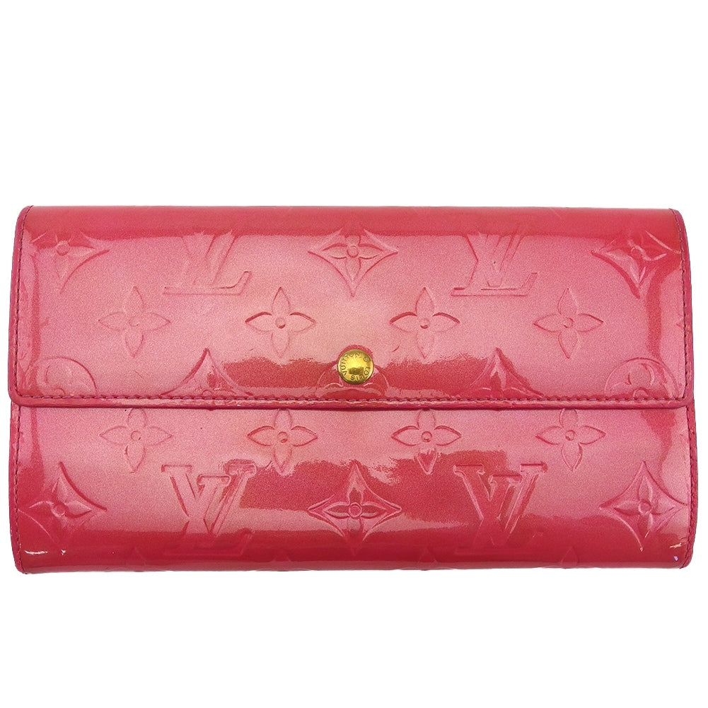 LOUIS VUITTON Long Wallet Purse Red Portefeuille Sara