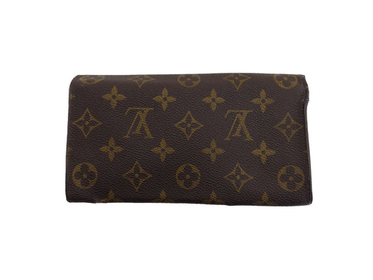 LOUIS VUITTON Long Wallet Purse Brown x beige Pochette Porto MonÃ©credi
