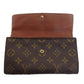 LOUIS VUITTON Long Wallet Purse Brown x beige Pochette Porto MonÃ©credi