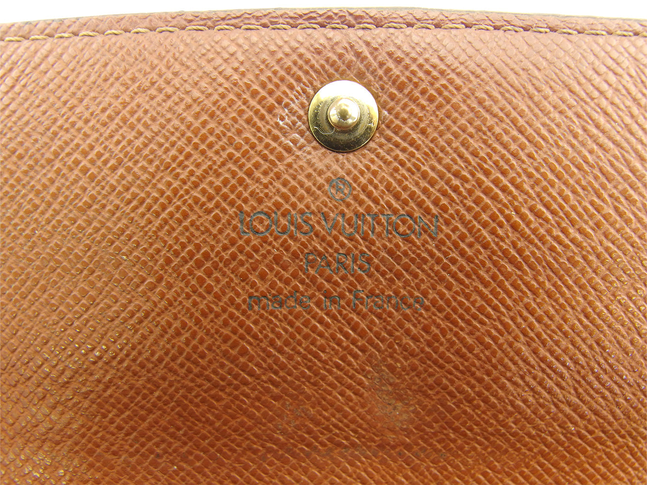 LOUIS VUITTON Long Wallet Purse Brown x beige Pochette Porto MonÃ©credi