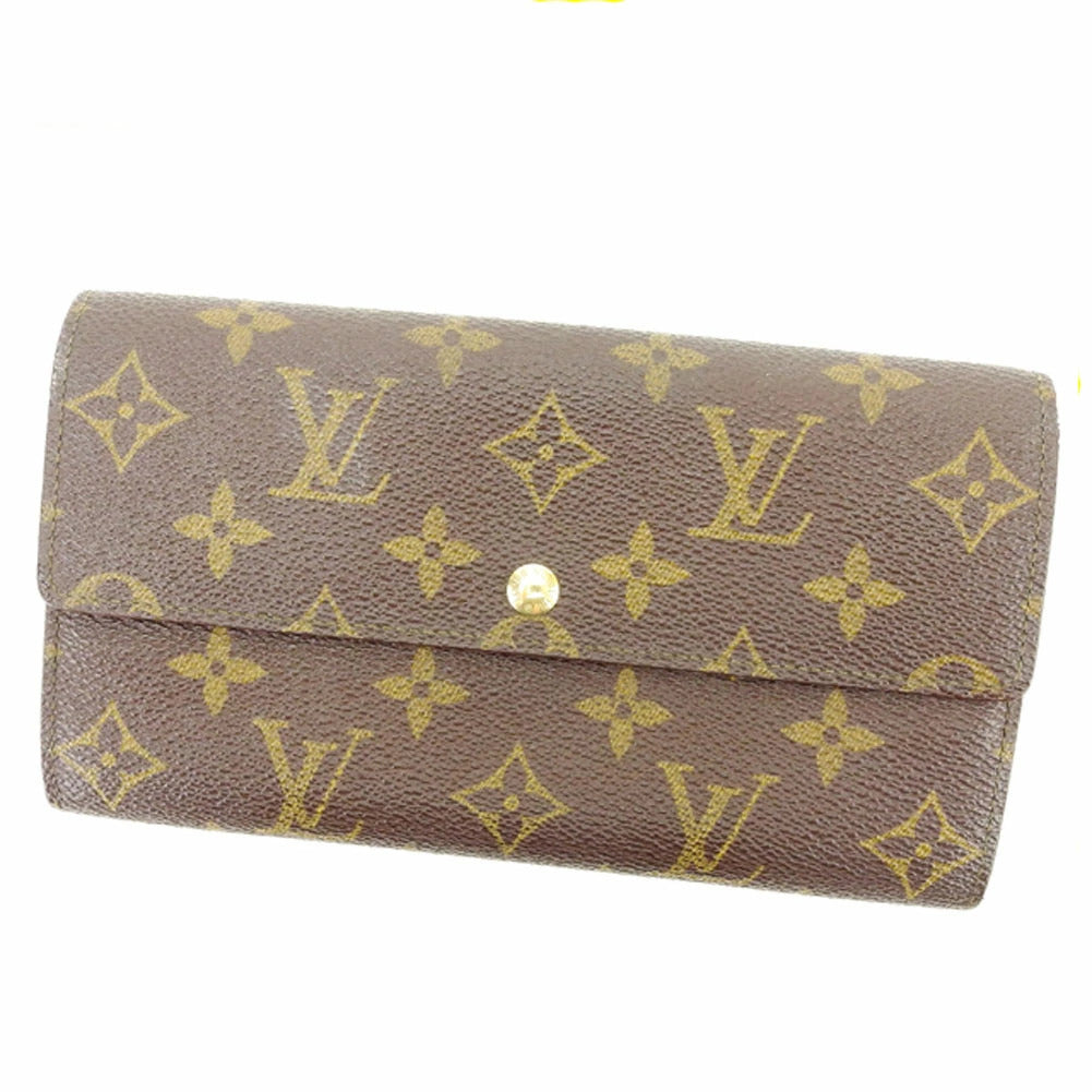 LOUIS VUITTON Long Wallet Purse M61725 Brown Pochette Porto MonÃ©credi