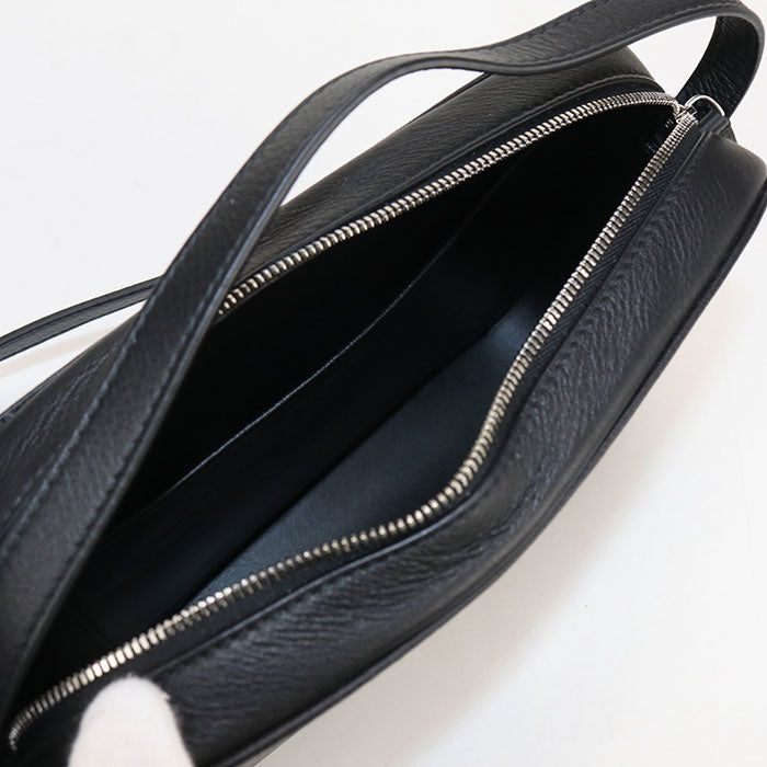 BALENCIAGA 608654 Small camera bag Every day Diagonal shoulder bag leather black Women