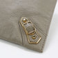 BALENCIAGA 390186 Clutch bag metal edge L-shaped clutch bag leather.Goatskin gray mens Used Authentic
