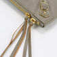 BALENCIAGA 390186 Clutch bag metal edge L-shaped clutch bag leather.Goatskin gray mens Used Authentic