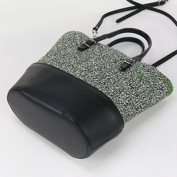 BALENCIAGA 410790 Handbag zig zucker bag 2WAY handbag leather, tweed green Women Used Authentic