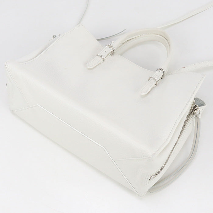 BALENCIAGA 370926 Tote Bag Paper A6 2WAY Tote Bag leather white Women