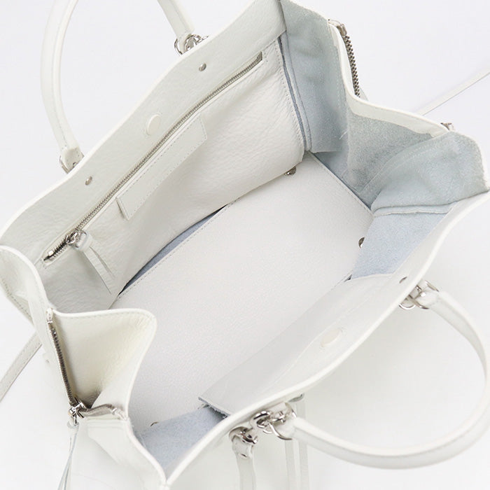 BALENCIAGA 370926 Tote Bag Paper A6 2WAY Tote Bag leather white Women