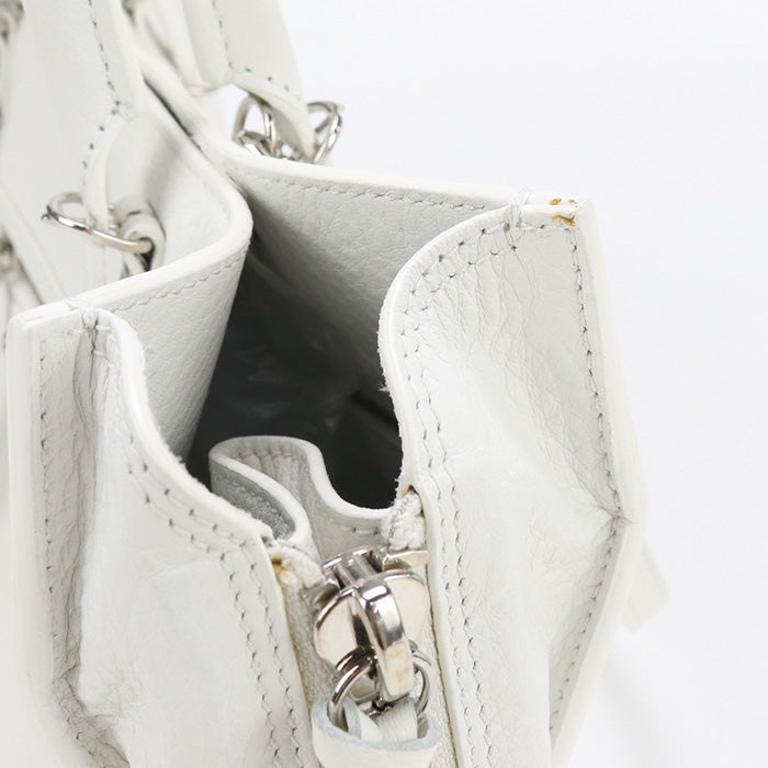 BALENCIAGA 370926 Tote Bag Paper A6 2WAY Tote Bag leather white Women