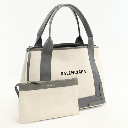 BALENCIAGA 339933 Tote Bag Navy Caba Small Bag canvas ivory Women