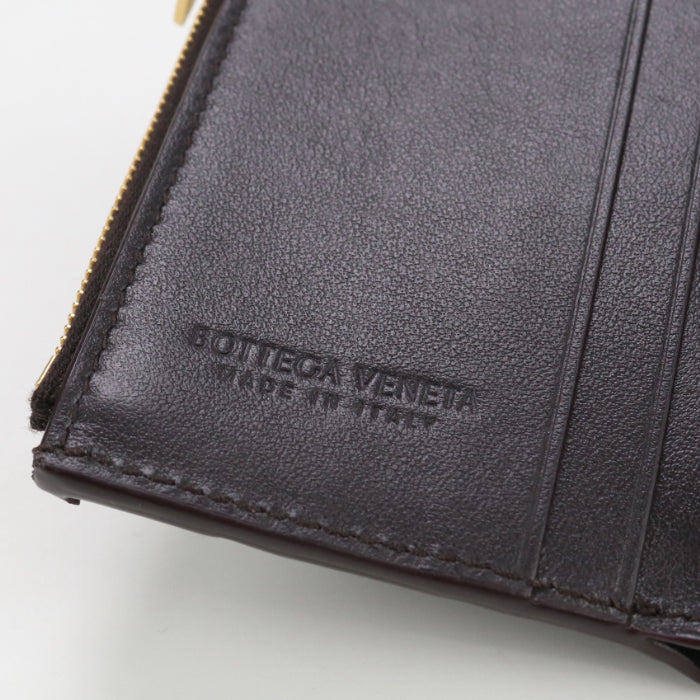 BOTTEGA VENETA BO81192 Tri-fold wallet INTRECCIATO flap wallet leather black mens(unisex) Used Authentic