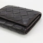 BOTTEGA VENETA BO81192 Tri-fold wallet INTRECCIATO flap wallet leather black mens(unisex) Used Authentic