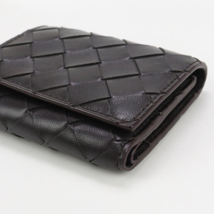 BOTTEGA VENETA BO81192 Tri-fold wallet INTRECCIATO flap wallet leather black mens(unisex) Used Authentic
