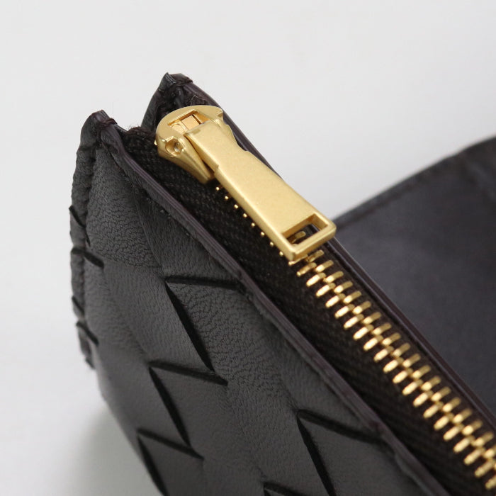 BOTTEGA VENETA BO81192 Tri-fold wallet INTRECCIATO flap wallet leather black mens(unisex) Used Authentic