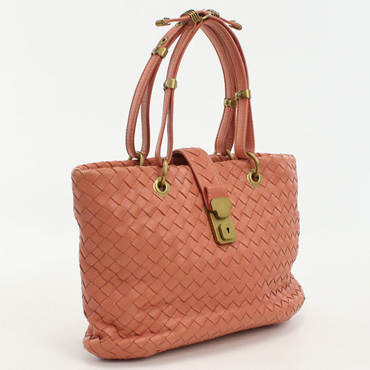 BOTTEGA VENETA BO82080 Tote Bag INTRECCIATO leather pink Women Used Authentic