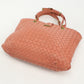 BOTTEGA VENETA BO82080 Tote Bag INTRECCIATO leather pink Women Used Authentic