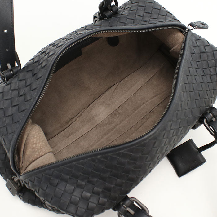 BOTTEGA VENETA Mini Bostonbag Montaigne INTRECCIATO Travel Bag leather black Women(unisex)