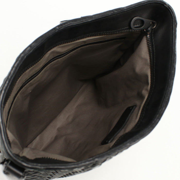 BOTTEGA VENETA BO94069 INTRECCIATO Shoulder Bag leather black mens Used Authentic