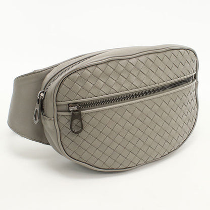 BOTTEGA VENETA 520425 Belt bag INTRECCIATO body bag leather gray mens