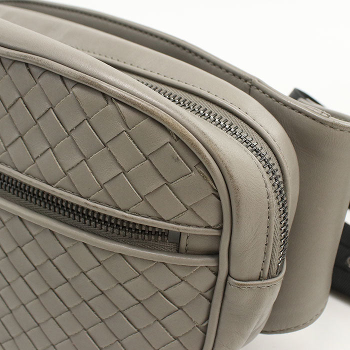 BOTTEGA VENETA 520425 Belt bag INTRECCIATO body bag leather gray mens