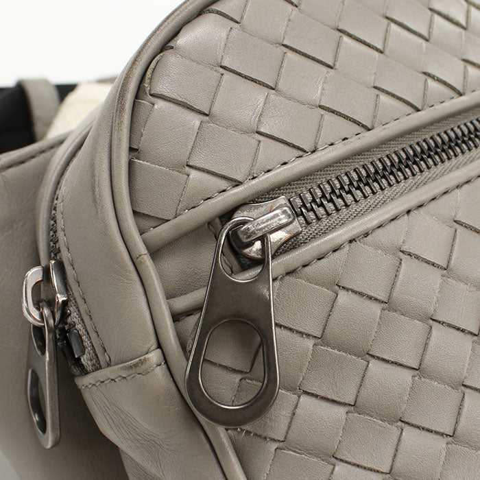 BOTTEGA VENETA 520425 Belt bag INTRECCIATO body bag leather gray mens