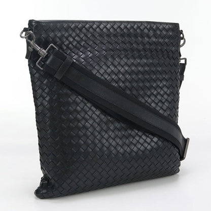 BOTTEGA VENETA INTRECCIATO Diagonal shoulder bag leather black mens