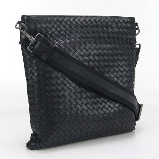 BOTTEGA VENETA INTRECCIATO Diagonal shoulder bag leather black mens
