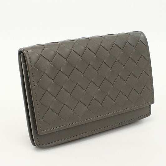 BOTTEGA VENETA Business name card Case INTRECCIATO leather gray mens(unisex) Used Authentic