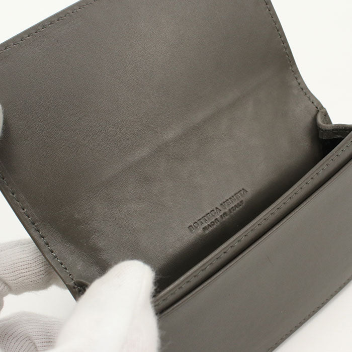 BOTTEGA VENETA Business name card Case INTRECCIATO leather gray mens(unisex) Used Authentic