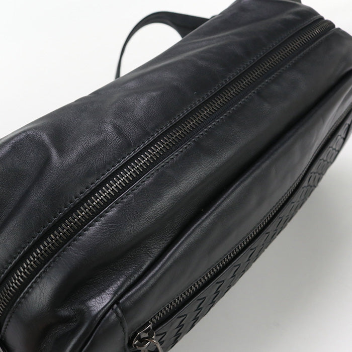 BOTTEGA VENETA 368.899 Belt bag INTRECCIATO body bag leather black mens