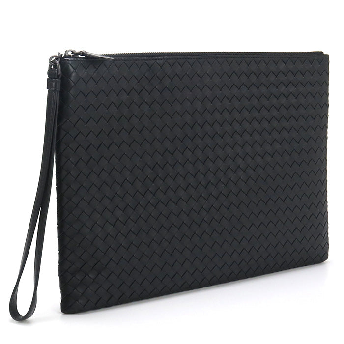 BOTTEGA VENETA INTRECCIATO Clutch bag leather black mens