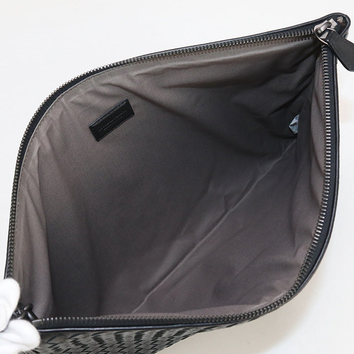 BOTTEGA VENETA INTRECCIATO Clutch bag leather black mens