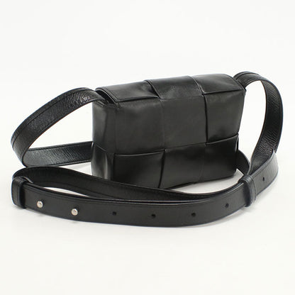 BOTTEGA VENETA candy cassette Diagonal shoulder bag lambskin black Women