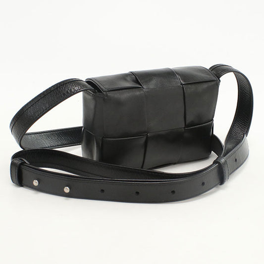 BOTTEGA VENETA candy cassette Diagonal shoulder bag lambskin black Women