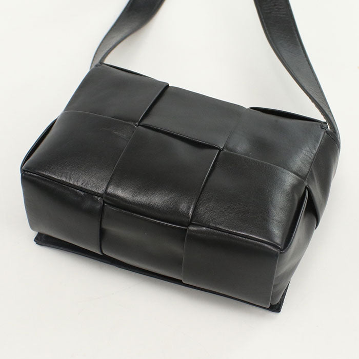 BOTTEGA VENETA candy cassette Diagonal shoulder bag lambskin black Women