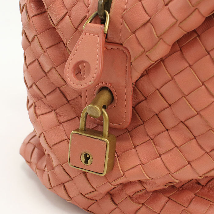 BOTTEGA VENETA 173398 V00A2 6810 INTRECCIATO Mini Boston leather pink Women