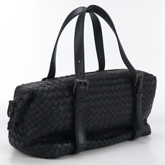 BOTTEGA VENETA INTRECCIATO Mini Boston leather black Women