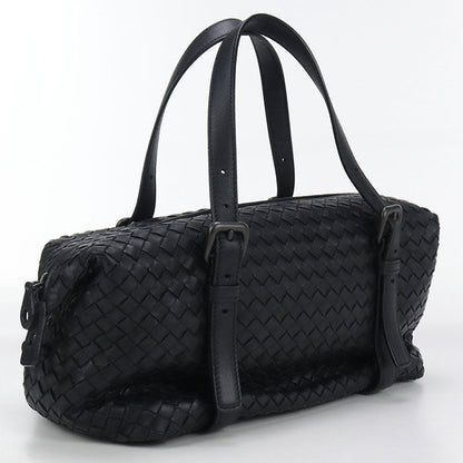 BOTTEGA VENETA INTRECCIATO Mini Boston leather black Women
