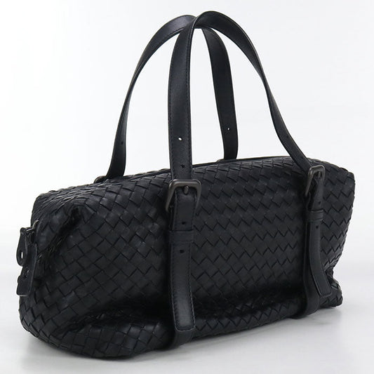 BOTTEGA VENETA INTRECCIATO Mini Boston leather black Women