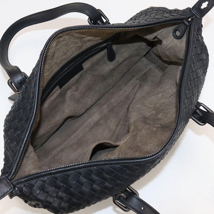 BOTTEGA VENETA INTRECCIATO Mini Boston leather black Women