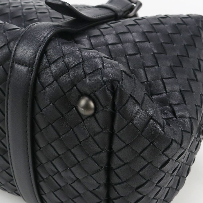 BOTTEGA VENETA INTRECCIATO Mini Boston leather black Women