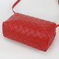 BOTTEGA VENETA INTRECCIATO Diagonal shoulder bag leather Red Women