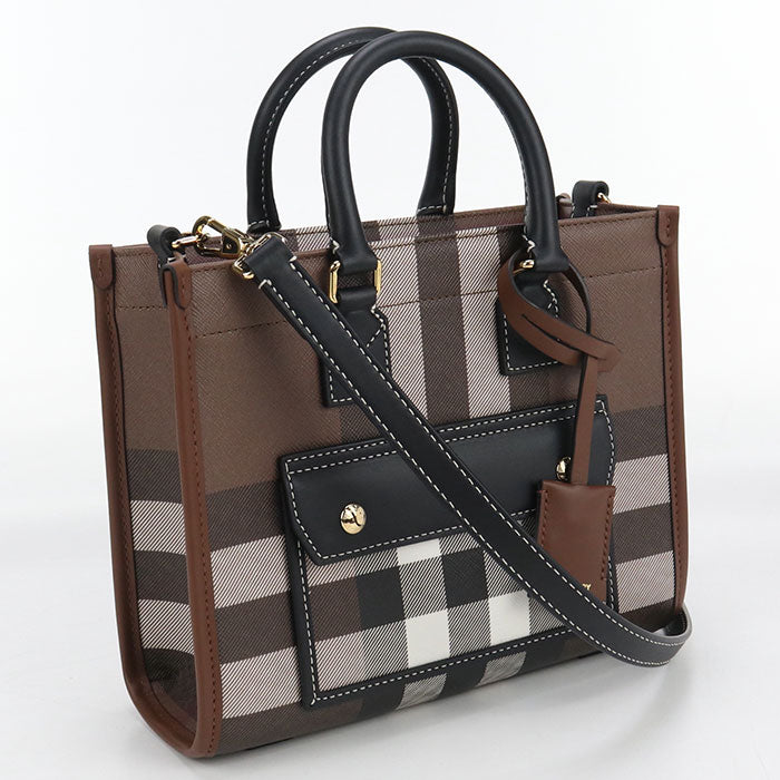 BURBERRY 81122281 Freya 2WAY Mini Burberry check Handbag PVC Brown Women